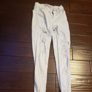 Women White Ripped Skinny Jeans